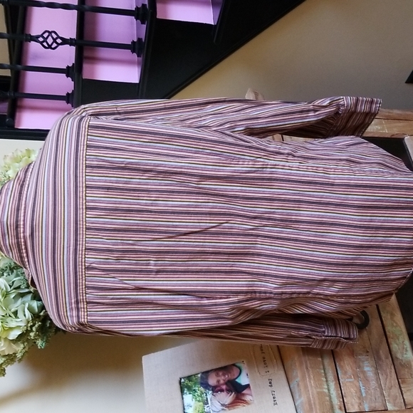 Ninety Button Up Striped Shirt - SZ 1X - Picture 4 of 6